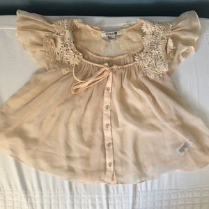 Pink button down blouse